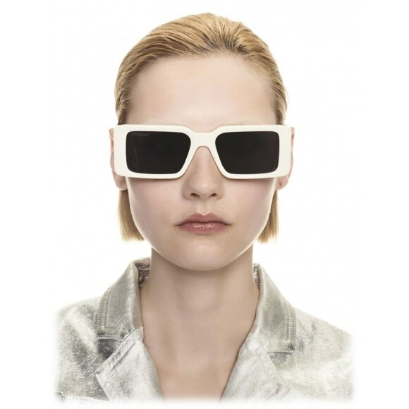Off-White MILANO Sunglasses – White Square Frame Grey Lenses 